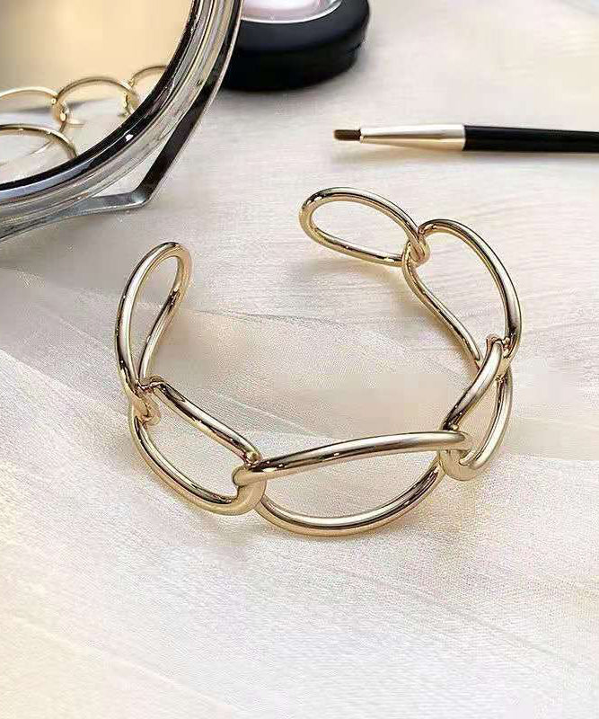 Out Cuff Open Chain Metal Gold Style Hollow