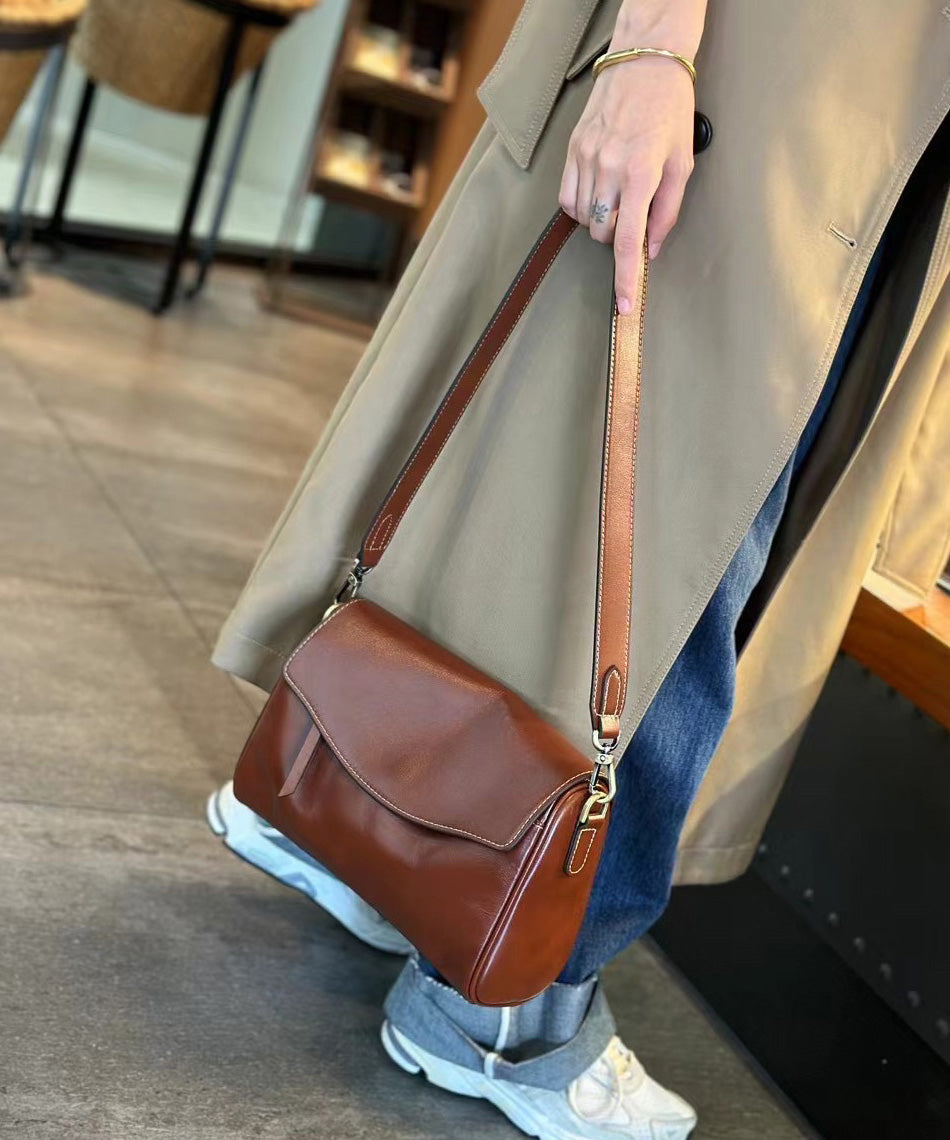 Zipper Durable Leather Bag Solid Stylish Shoulder Black