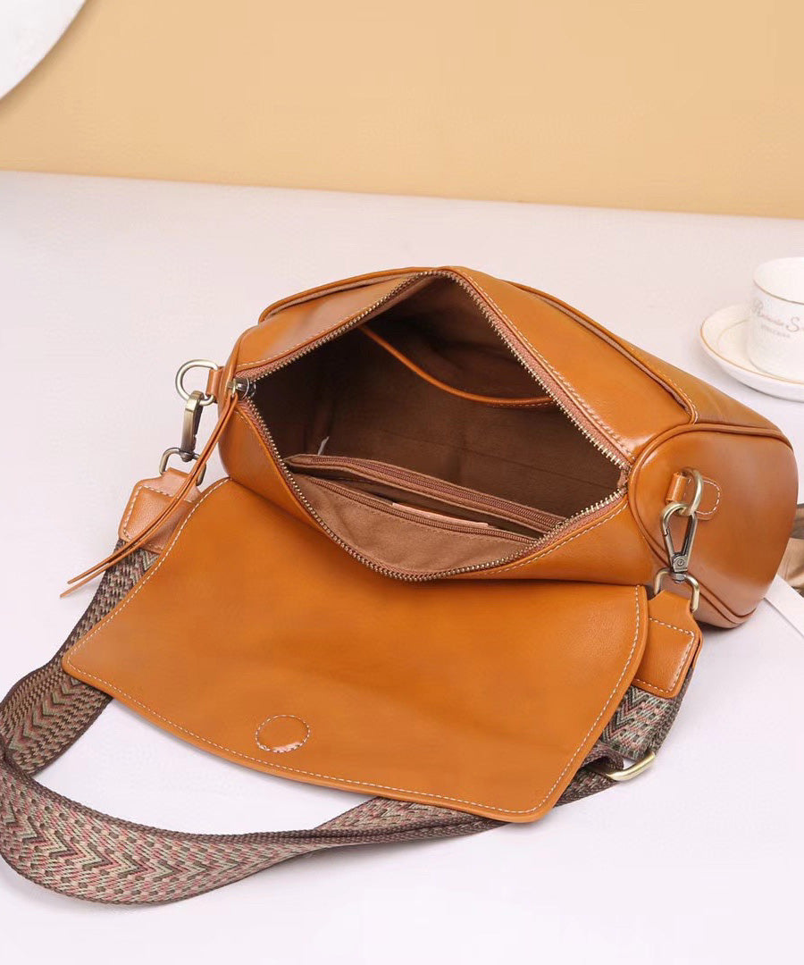 Zipper Durable Leather Bag Solid Stylish Shoulder Black