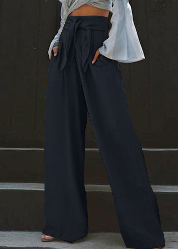 Stylish Yellow High Waist Pockets Wide Leg Pants Summer