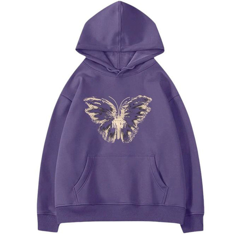 This cute aesthetic hoodie features a bold butterfly graphic and a cozy oversized fit, perfect for aesthetic outfits - boogzel clothing