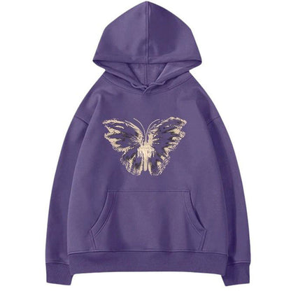 This cute aesthetic hoodie features a bold butterfly graphic and a cozy oversized fit, perfect for aesthetic outfits - boogzel clothing