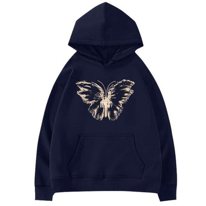 This cute aesthetic hoodie features a bold butterfly graphic and a cozy oversized fit, perfect for aesthetic outfits - boogzel clothing
