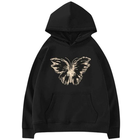 This cute aesthetic hoodie features a bold butterfly graphic and a cozy oversized fit, perfect for aesthetic outfits - boogzel clothing