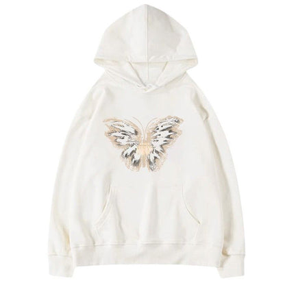 This cute aesthetic hoodie features a bold butterfly graphic and a cozy oversized fit, perfect for aesthetic outfits - boogzel clothing