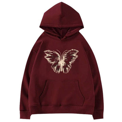This cute aesthetic hoodie features a bold butterfly graphic and a cozy oversized fit, perfect for aesthetic outfits - boogzel clothing