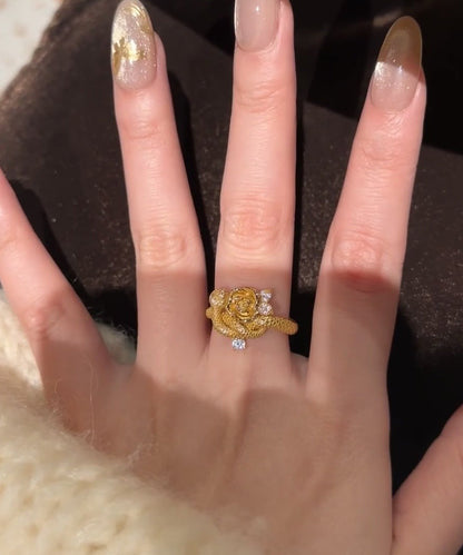 Gold Sterling And Rings Zircon Snake Overgild Rose Silver Unique