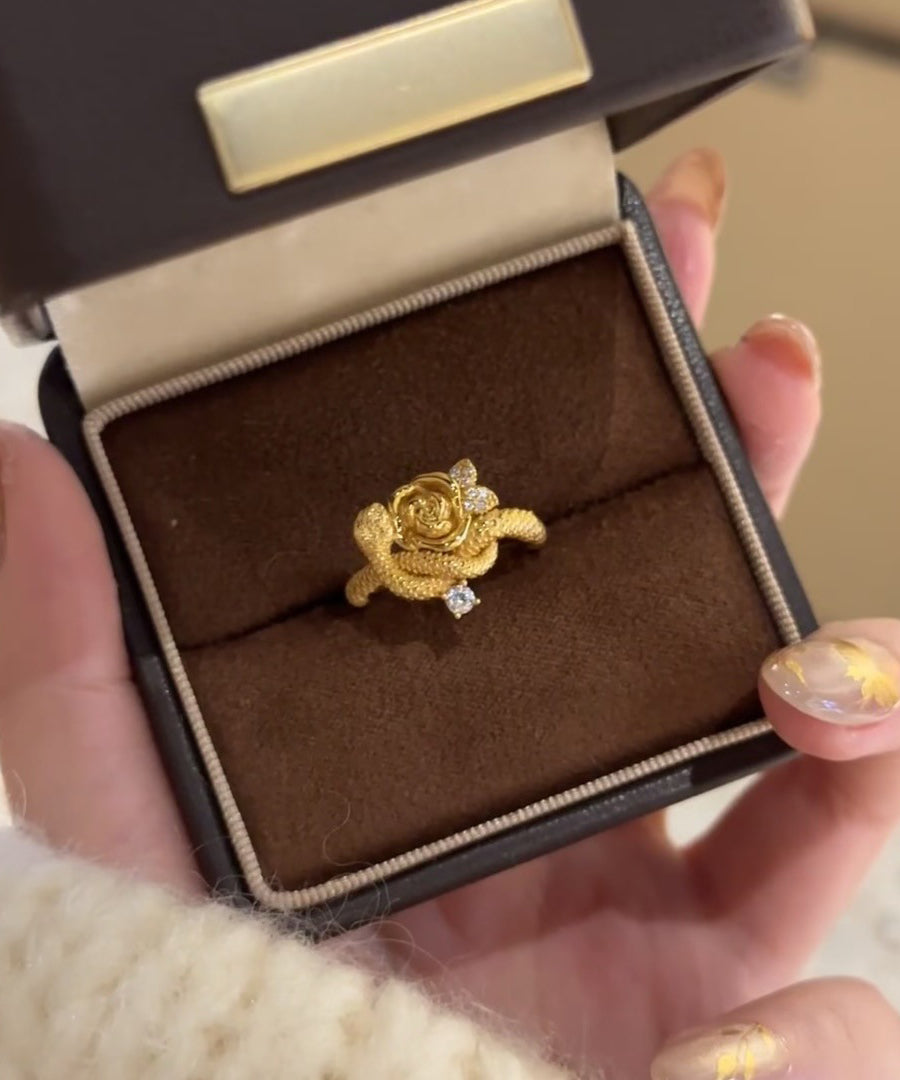 Gold Sterling And Rings Zircon Snake Overgild Rose Silver Unique