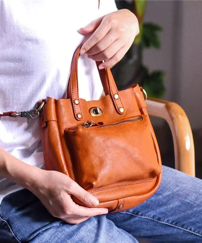 Leather Durable Bag Orange Micro Solid CrossBody Unique