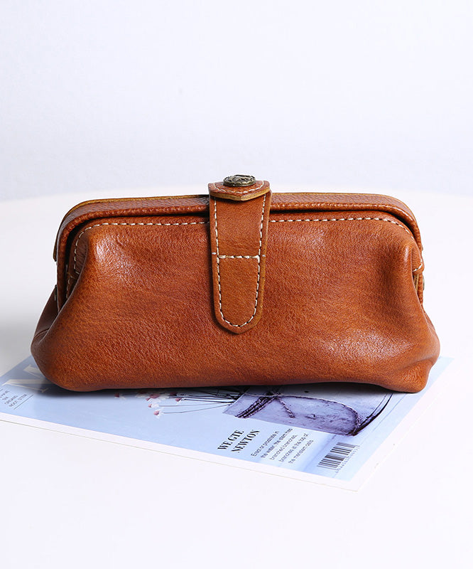 Clutch Leather Durable Vintage Solid