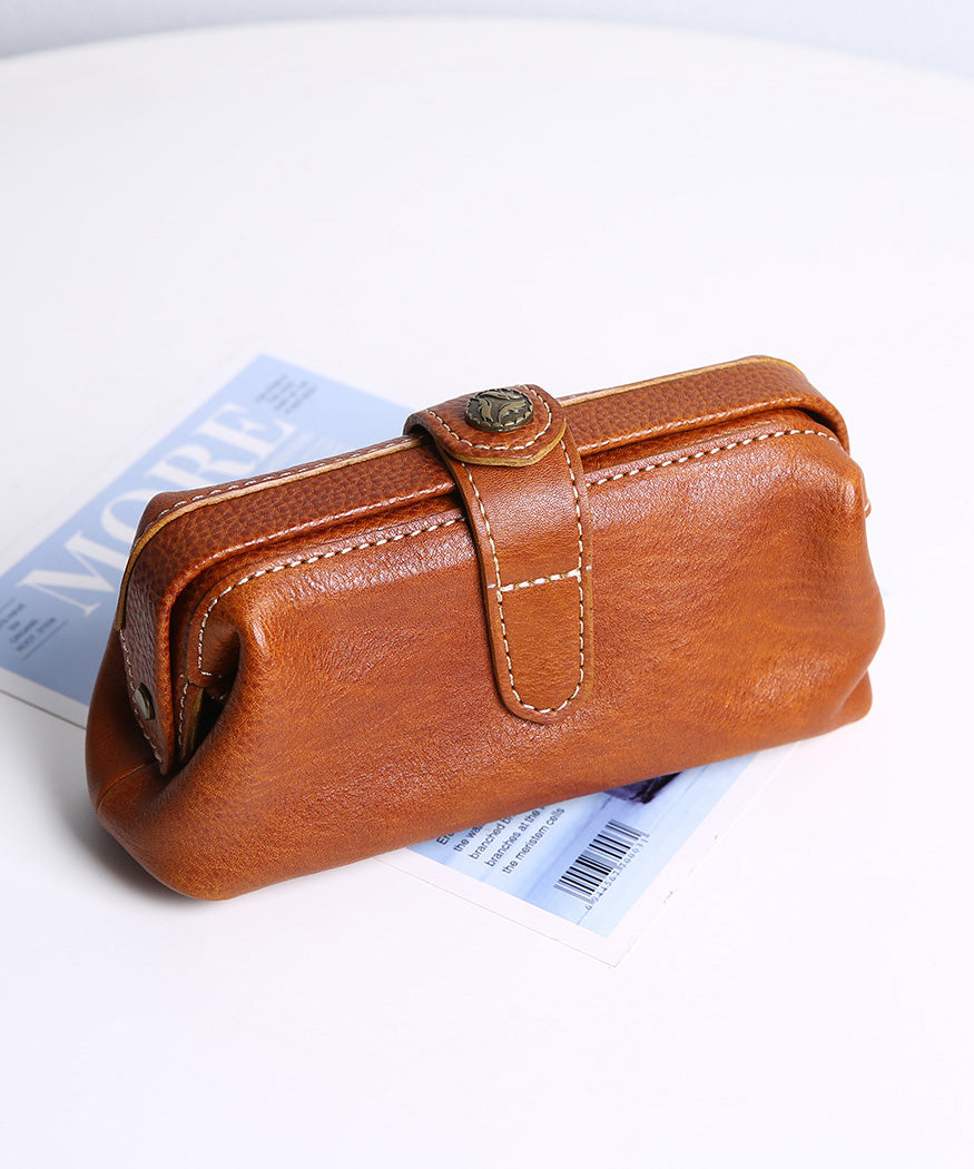 Clutch Leather Durable Vintage Solid