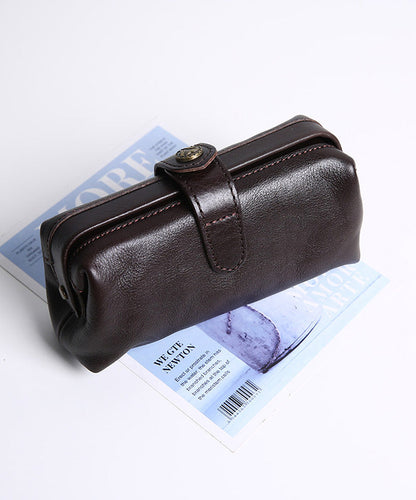 Clutch Leather Durable Vintage Solid