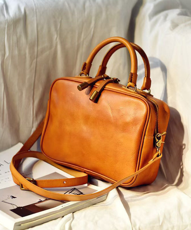Large Capacity Doctor Orange Bag Women Leather