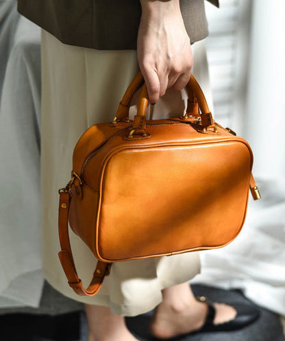 Large Capacity Doctor Orange Bag Women Leather