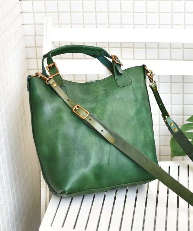 Large Capacity Orange Women Leather Handbag Tote