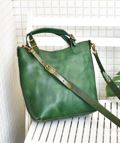 Large Capacity Orange Women Leather Handbag Tote