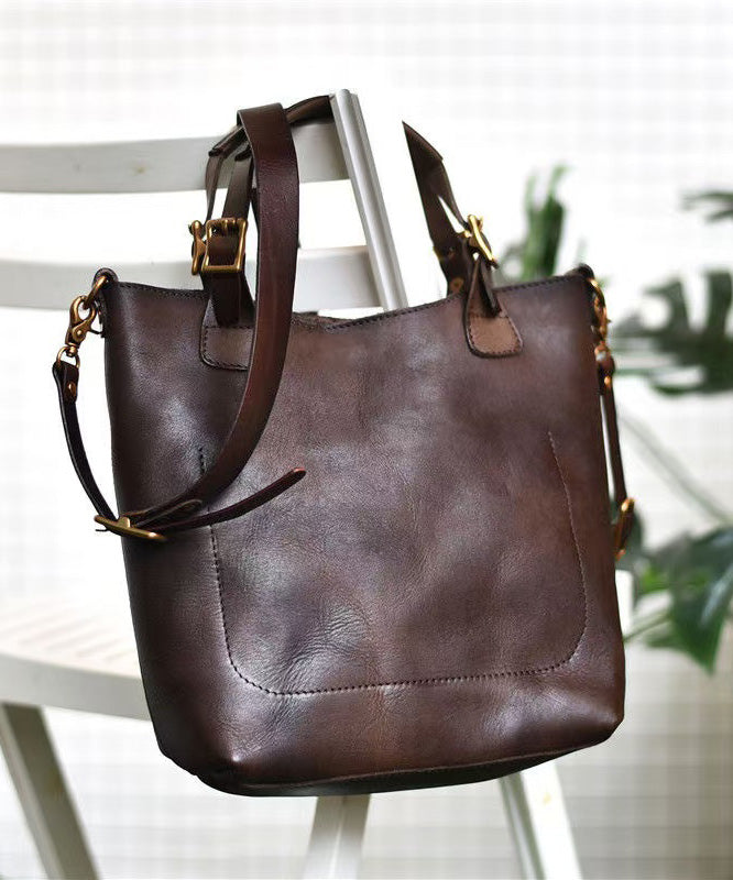 Large Capacity Orange Women Leather Handbag Tote