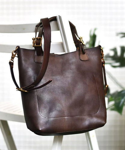 Large Capacity Orange Women Leather Handbag Tote