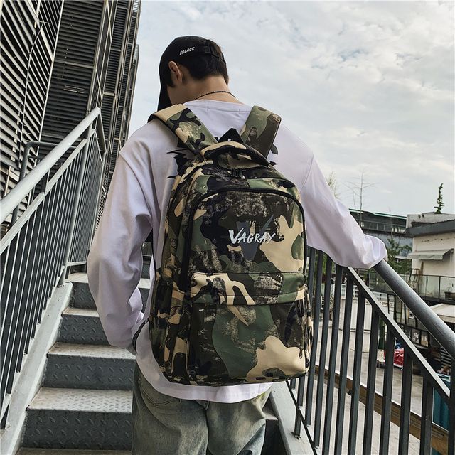 Rucksack aus Nylon mit Camouflage-Muster