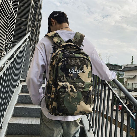 Rucksack aus Nylon mit Camouflage-Muster