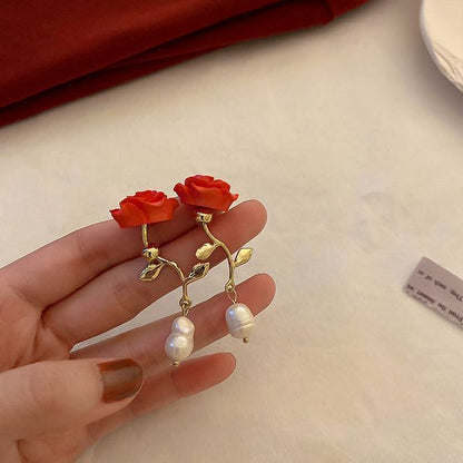 Petal / Faux Pearl / Alloy Earring (various designs)