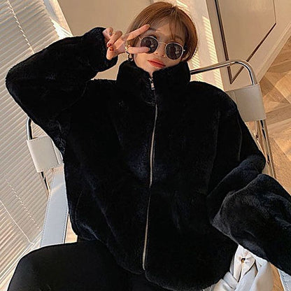 Faux Fur Zip Jacket