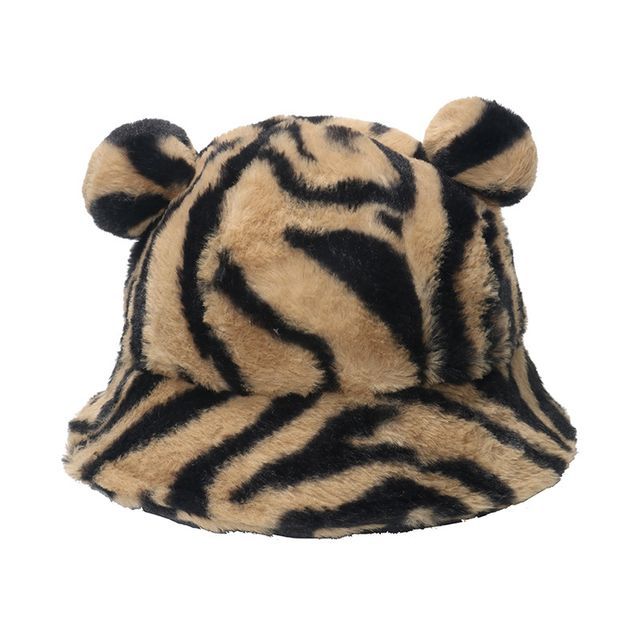 Bear Ear Faux Shearling Bucket Hat