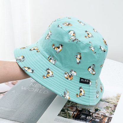 Cat Reversible Bucket Hat
