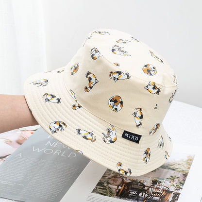 Cat Reversible Bucket Hat