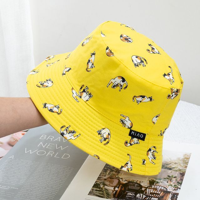 Cat Reversible Bucket Hat