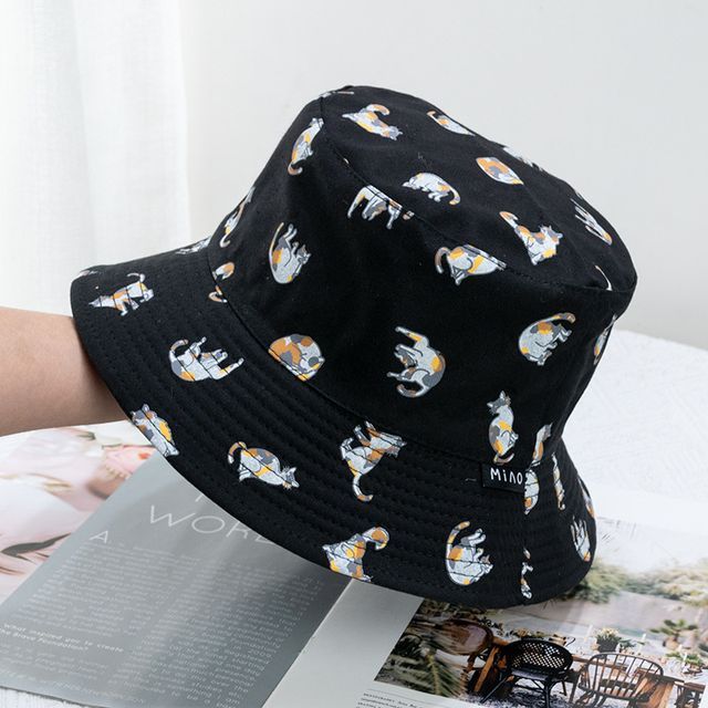 Cat Reversible Bucket Hat