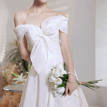 Wedding Off-Shoulder Gown A-Line Bow