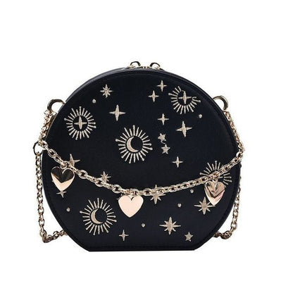 Embroidered Chain Crossbody Bag