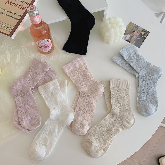 Set Of 3 Pairs: Jacquard Socks