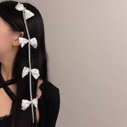 Bow Rhinestone Hair Clip