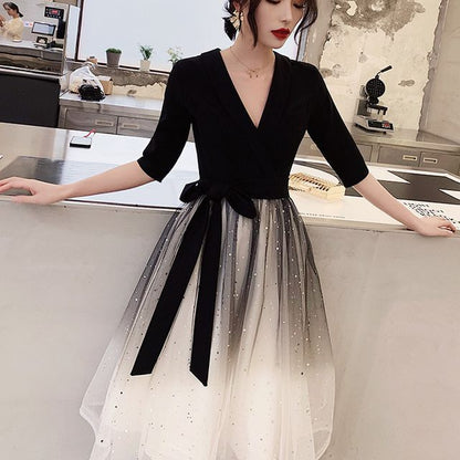 Elbow-Sleeve Evening Sequined (Various Gown Designs) A-Line