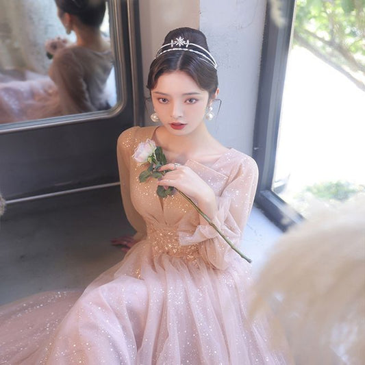 Gown A-Line Evening Glitter