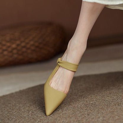 Pointy-Toe Chunky-Heel Mules