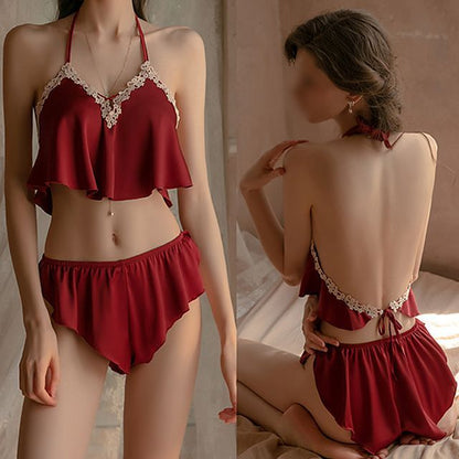 Lacy Halter Cami Set with Shorts