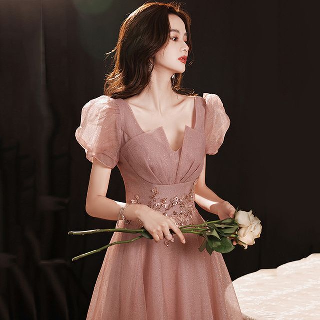 Panel Evening Gown A-Line Sheer