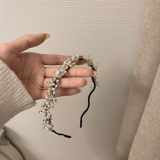 Crystal Faux Pearl Headband