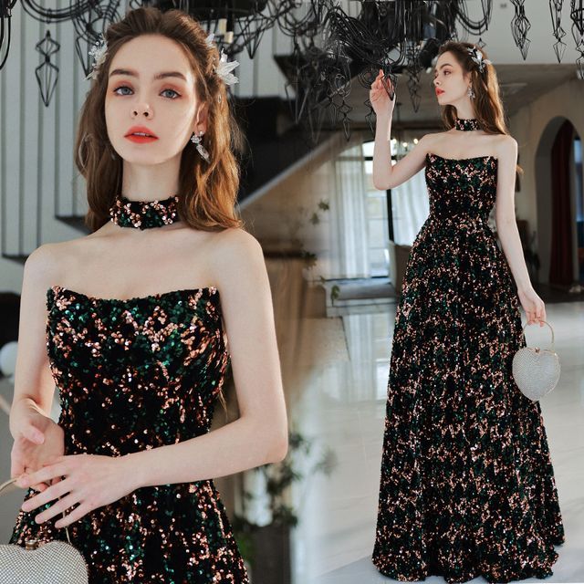 Evening Gown Strapless Sequin