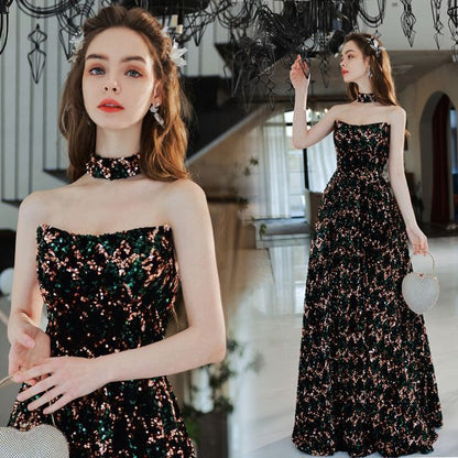 Evening Gown Strapless Sequin