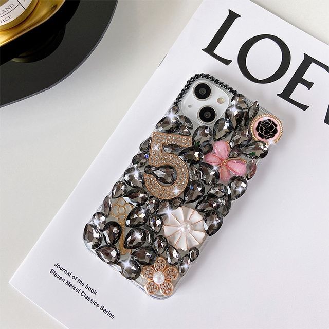 Numerical  Faux Crystal Phone Case