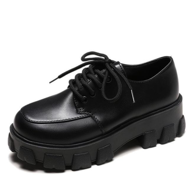 Lace-Up Platform Patent Shoes