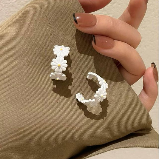 Flower Open Hoop Earring