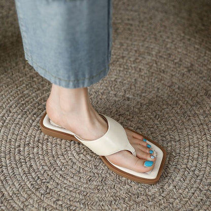 Square-Toe Flip-Flops