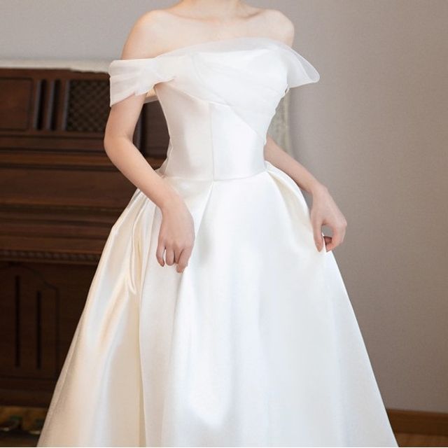 Off-Shoulder A-Line Wedding Dress