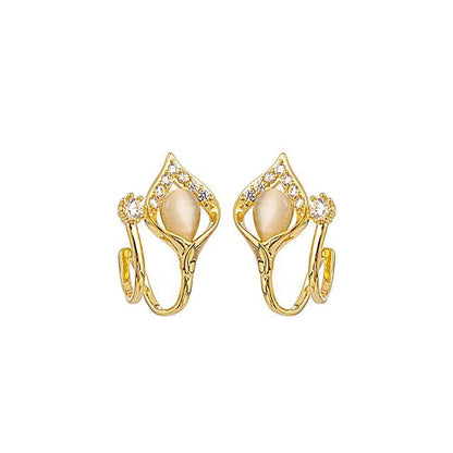 Rhinestone / Faux Cat Eye Stone / Alloy Earring (various designs)