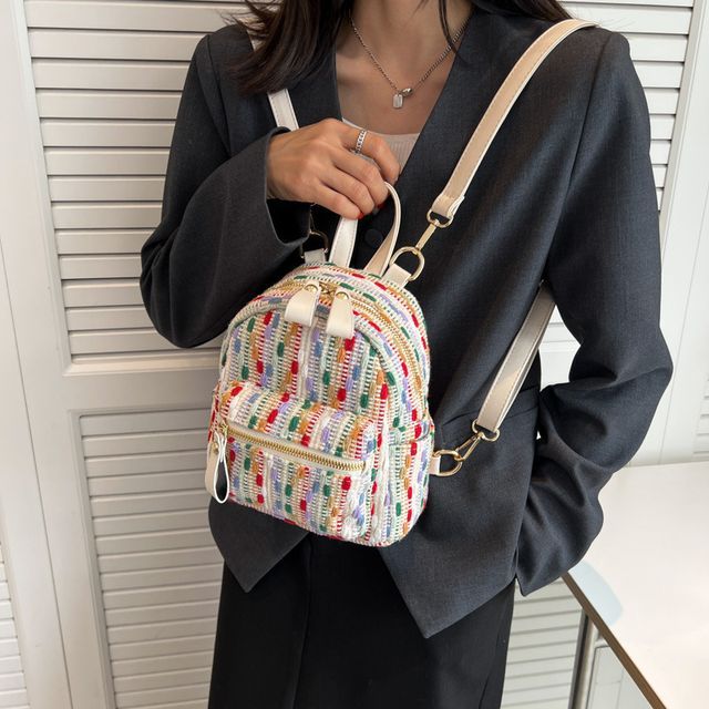 Woven Mini Backpack